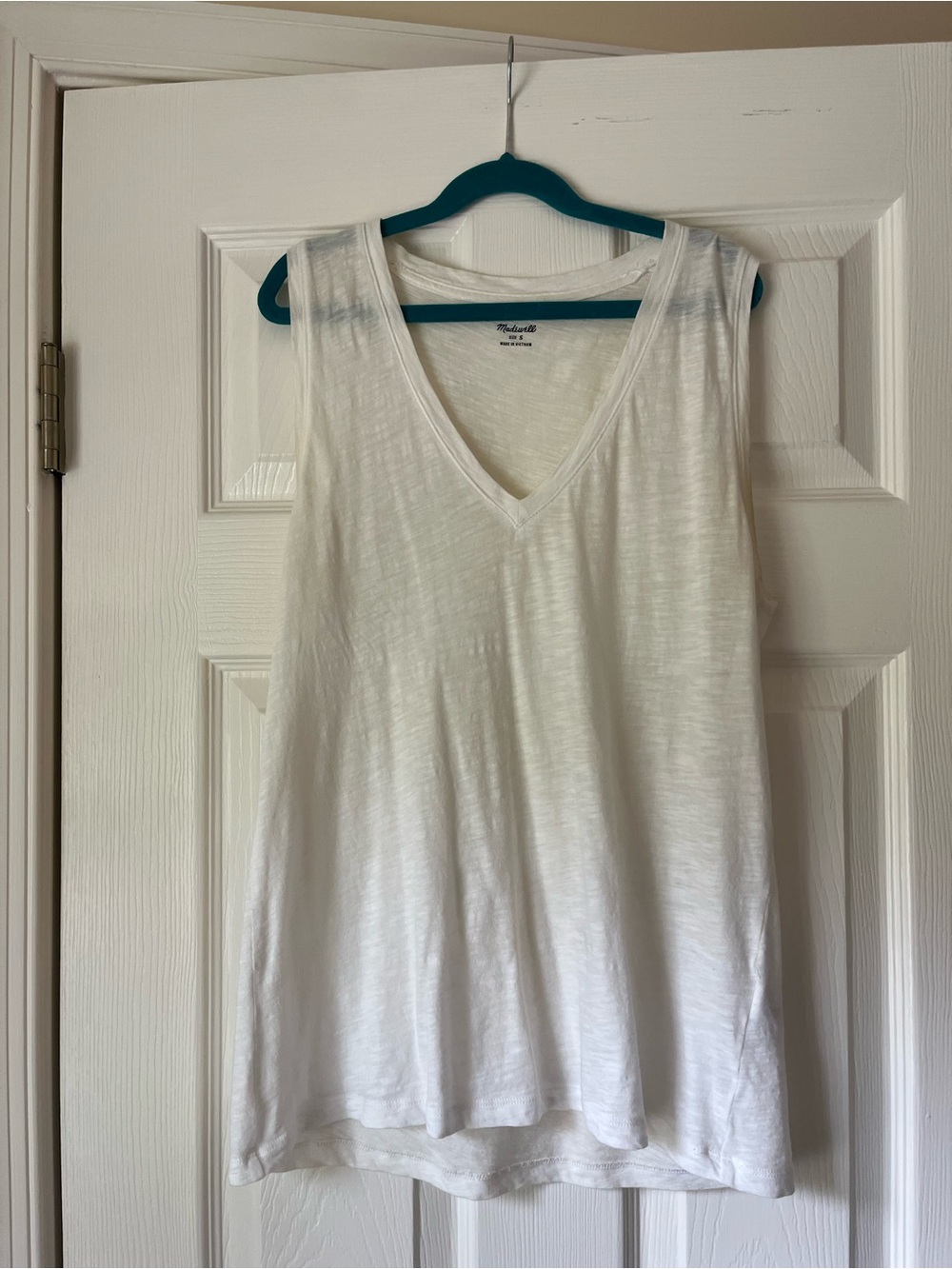 Madewell White V-Neck Tank Top
